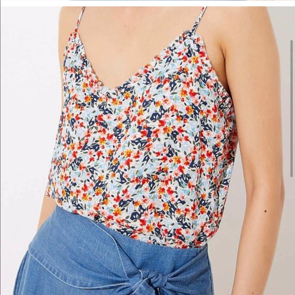 Loft Floral Ruffle Cami